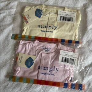 Magnetic Me Cream and Pale Pink baby footed pajamas